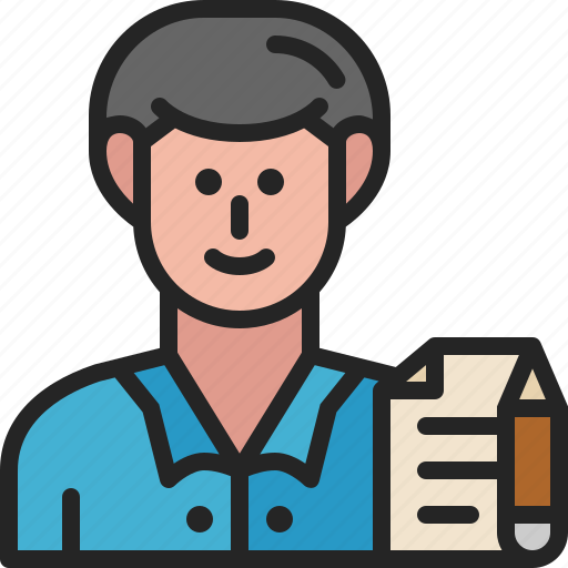 Writer, author, avatar, occupation, male, profession, man icon - Download on Iconfinder