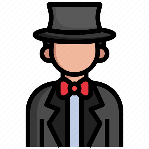 Magician, profile, caucasian, professions, jobs, entertainer icon - Download on Iconfinder