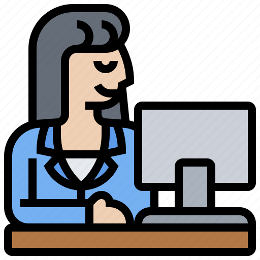 Company, employee, female, office, worker icon - Download on Iconfinder