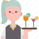 waitress, restaurant, bar, service, serve 