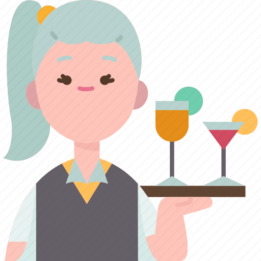 Waitress, restaurant, bar, service, serve icon - Download on Iconfinder