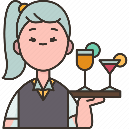 Waitress, restaurant, bar, service, serve icon - Download on Iconfinder