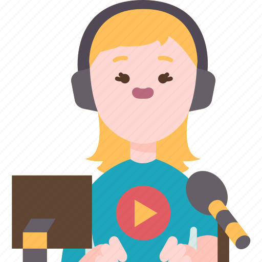 Streamer, gamer, reporter, broadcast, player icon - Download on Iconfinder