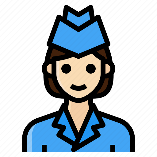 Air, attendant, flight, hostess, occupation icon - Download on Iconfinder
