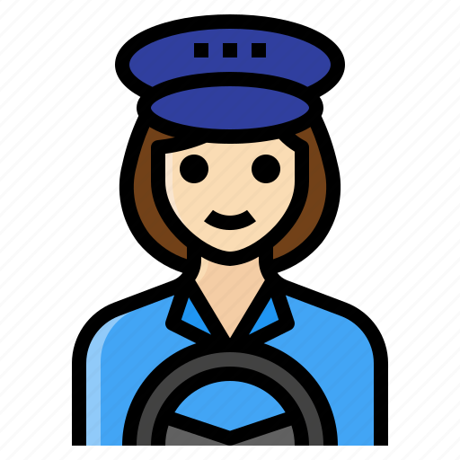 Driver, female, occupation, taxi, woman icon - Download on Iconfinder