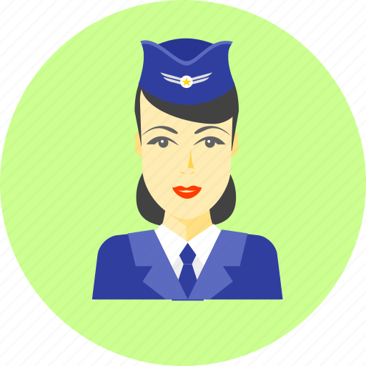 Stewardess, flight attendant, girl, hostess, person, uniform, woman icon - Download on Iconfinder