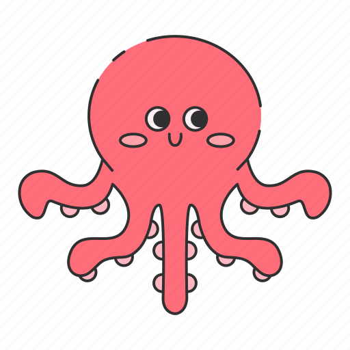 Octopus, tentacles, seafood, squid, invertebrate, cephalopods, sea icon - Download on Iconfinder