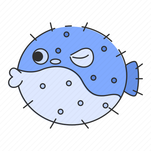 Puffer, fish, blow, blowfish, puffer fish, seafood, fat icon - Download on Iconfinder