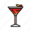 manhattan, cocktail, glass, drink, alcohol, bar 