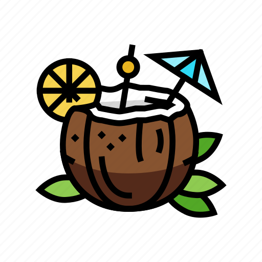 Cocktail, coconut, coco, fruit, fresh, white icon - Download on Iconfinder