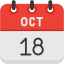 october, calendar, days, time, and, date, icon 
