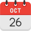 october, calendar, days, time, and, date, icon 