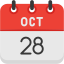 october, calendar, days, time, and, date, icon 