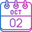 october, 2, calendar, days, time, and, date, monthly 