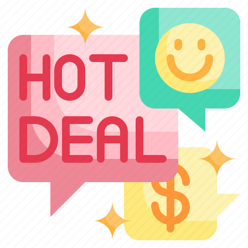 Hot, deal, offer, shopping, commerce, speech, bubble icon - Download on Iconfinder