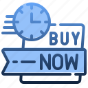 buy, now, clock, shopping, sale