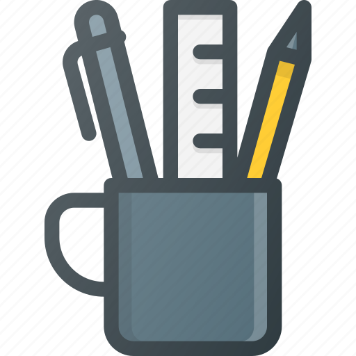 Cup, office, pen, tools, writing icon - Download on Iconfinder