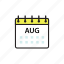 aug, august, calendar, month 