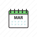 calendar, mar, march, month 