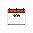 calendar, month, nov, november