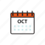 calendar, month, oct, october 