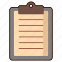 clipboard, document, paper