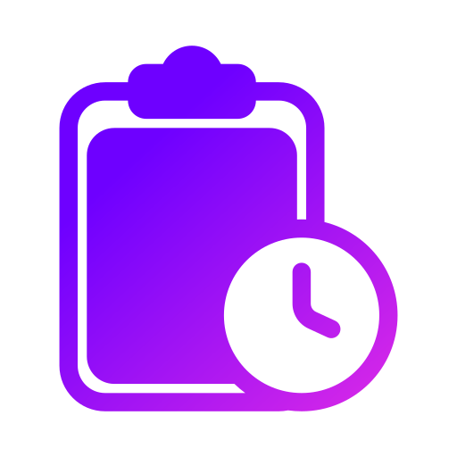 Clipboard, clock, time, sheet, transaction, history, working icon - Download on Iconfinder