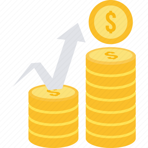 Growth, revenue, cash, coins, dollar, increase, money icon - Download on Iconfinder