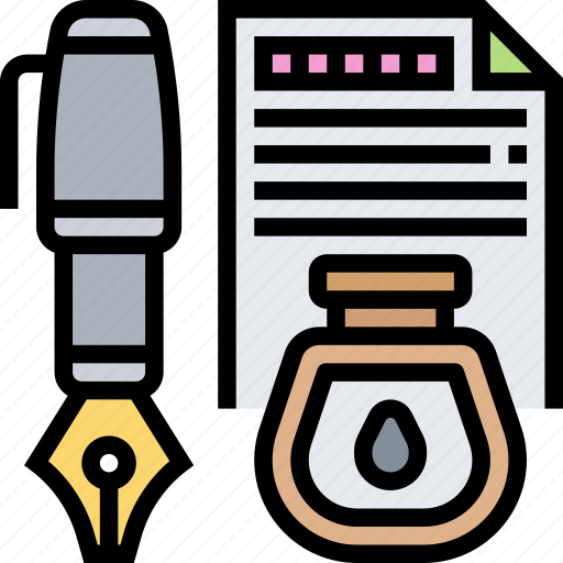 Pen, fountain, ink, writing, letter icon - Download on Iconfinder