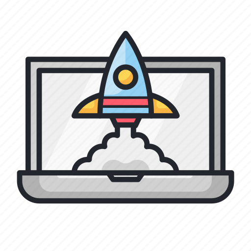 Computer, laptop, launch, rocket, start up, startup icon - Download on Iconfinder