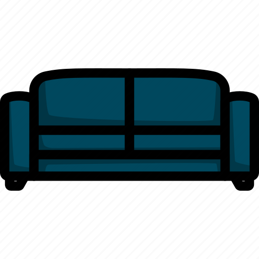 Couch, sofa, interior, office, furniture, home, lineart icon - Download on Iconfinder