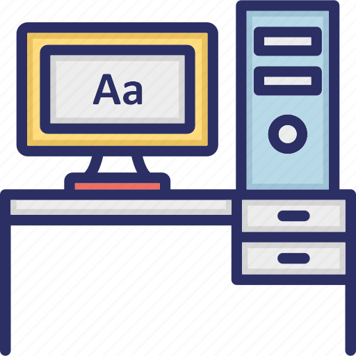 Computer table, job, office, workplace, workstation icon - Download on Iconfinder