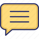 chat, communication, discussion, feedback, message, speech bubble