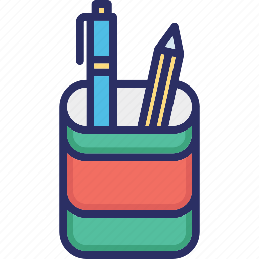 Pencil case, pencil container, pencil holder, stationary concept, writing tools icon - Download on Iconfinder
