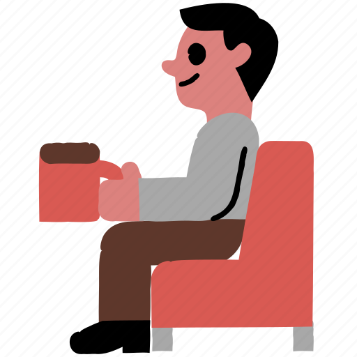 Man, coffee, hot, worker, sofa icon - Download on Iconfinder