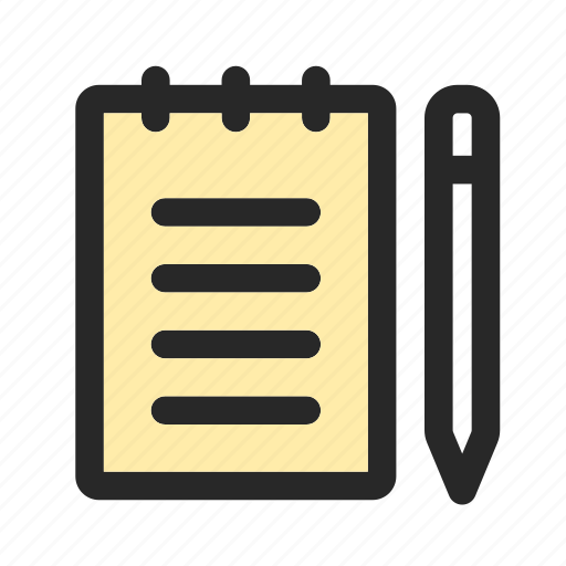 Note, pen, writing, document, paper, file, pencil icon - Download on Iconfinder