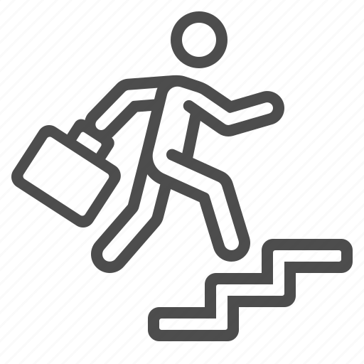 Businessman, career, man, running, stairs, success icon - Download on Iconfinder