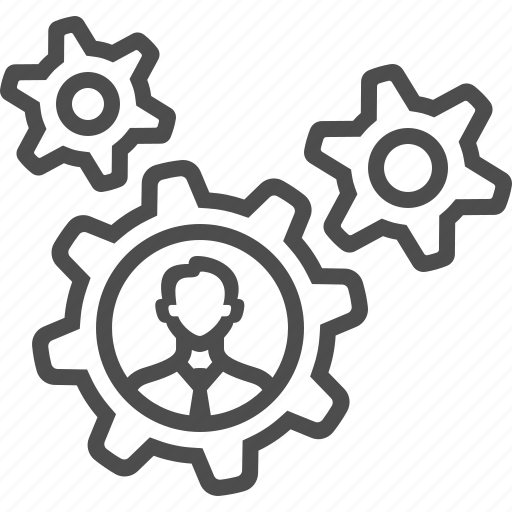 Career, cogs, corporation, gears, job, man icon - Download on Iconfinder