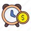 time, coins, wall, clock, money, business 