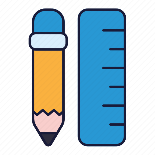 Pencil, ruler, scale, instrument, measurement, straightedge icon - Download on Iconfinder