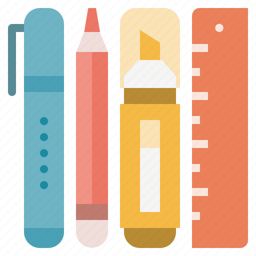 Office, pen, pencil, ruler, stationery, tool icon - Download on Iconfinder