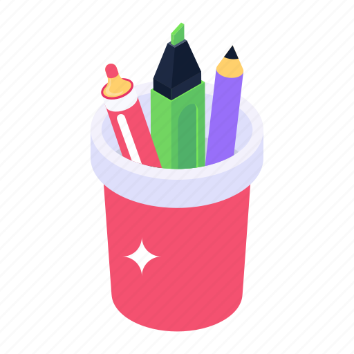 Stationery, stationery pot, sketching tools, drawing tools, pencils icon - Download on Iconfinder