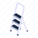 folding ladder, folding steps, folding staircase, office tool, portable ladder 