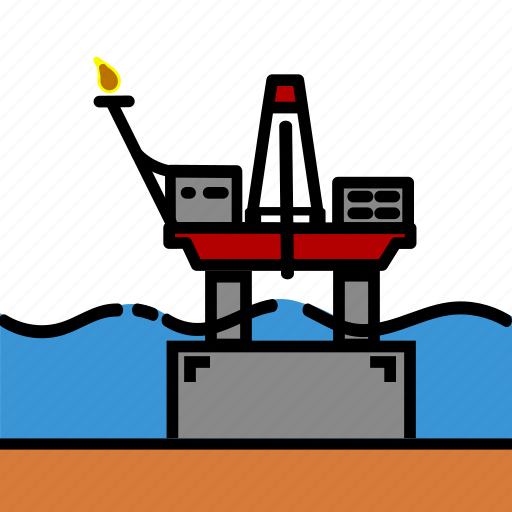 Colour, energy, iceberg, oil & gas, platform, rig icon - Download on Iconfinder