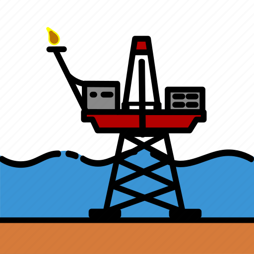 Colour, energy, oil & gas, platform, rig, steelpiled icon - Download on Iconfinder