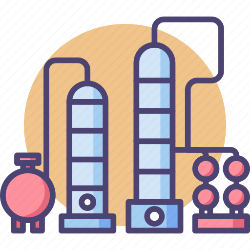 Distillation, distillery, gas, oil, petrol, petroleum, refinery icon - Download on Iconfinder
