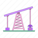 business, cartoon, fuel, industry, oil, rig, sign