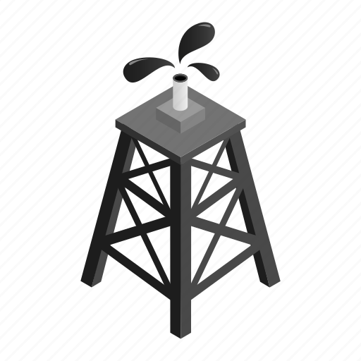 Derrick, fuel, isometric, natural, oil, rig, tower icon - Download on Iconfinder