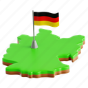 german, map, german map, country outline, oktoberfest, germany, 3d icon, 3d illustration, 3d render 