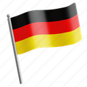 germany, flag, german flag, national symbol, oktoberfest, 3d icon, 3d illustration, 3d render 